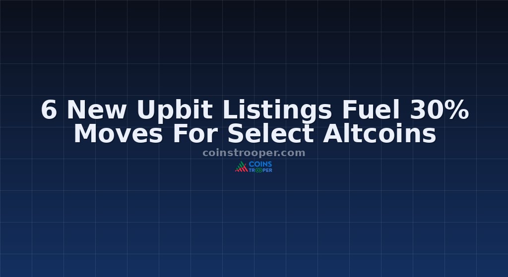 6 New Upbit Listings Fuel 30% Moves For Select Altcoins