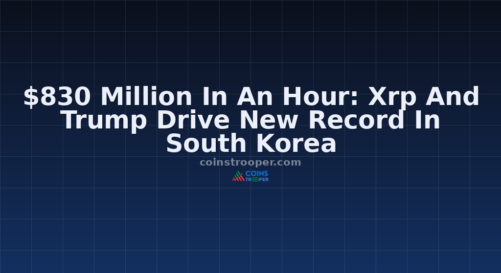 $830 Million In An Hour: Xrp And Trump Drive New Record In South Korea