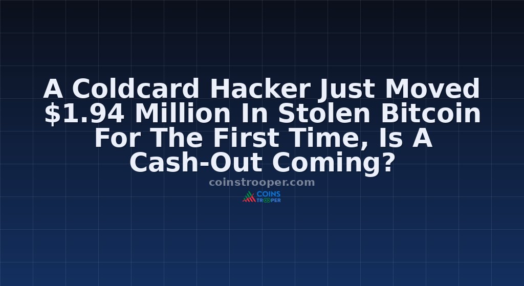 A Coldcard Hacker Just Moved $1.94 Million In Stolen Bitcoin For The First Time, Is A Cash-Out Coming?