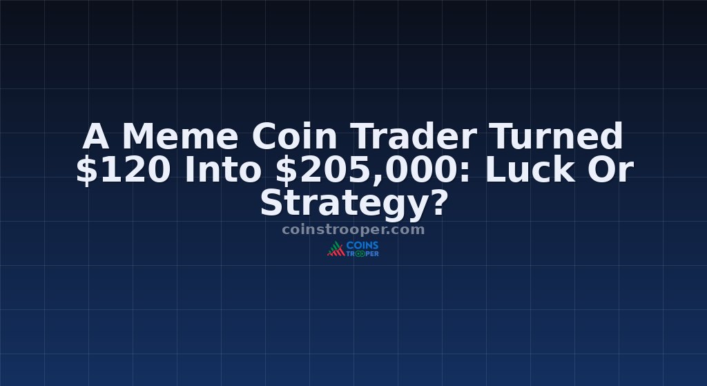 A Meme Coin Trader Turned $120 Into $205,000: Luck Or Strategy?