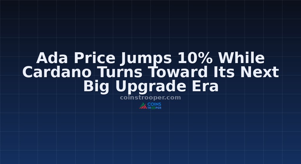 Ada Price Jumps 10% While Cardano Turns Toward Its Next Big Upgrade Era
