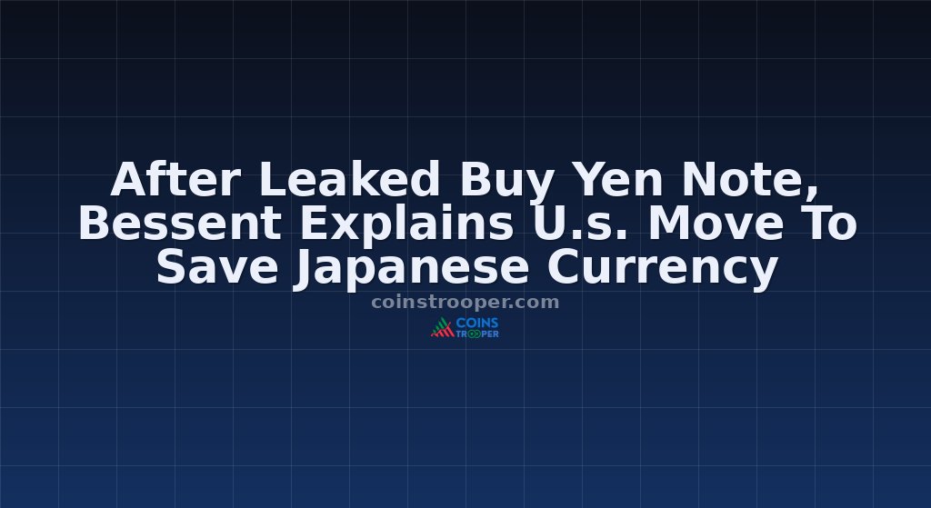 After Leaked Buy Yen Note, Bessent Explains U.s. Move To Save Japanese Currency