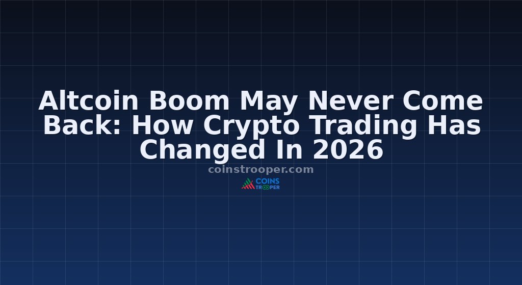 Altcoin Boom May Never Come Back: How Crypto Trading Has Changed In 2026