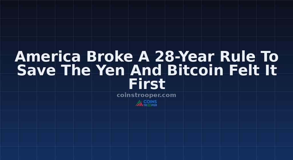 America Broke A 28-Year Rule To Save The Yen And Bitcoin Felt It First