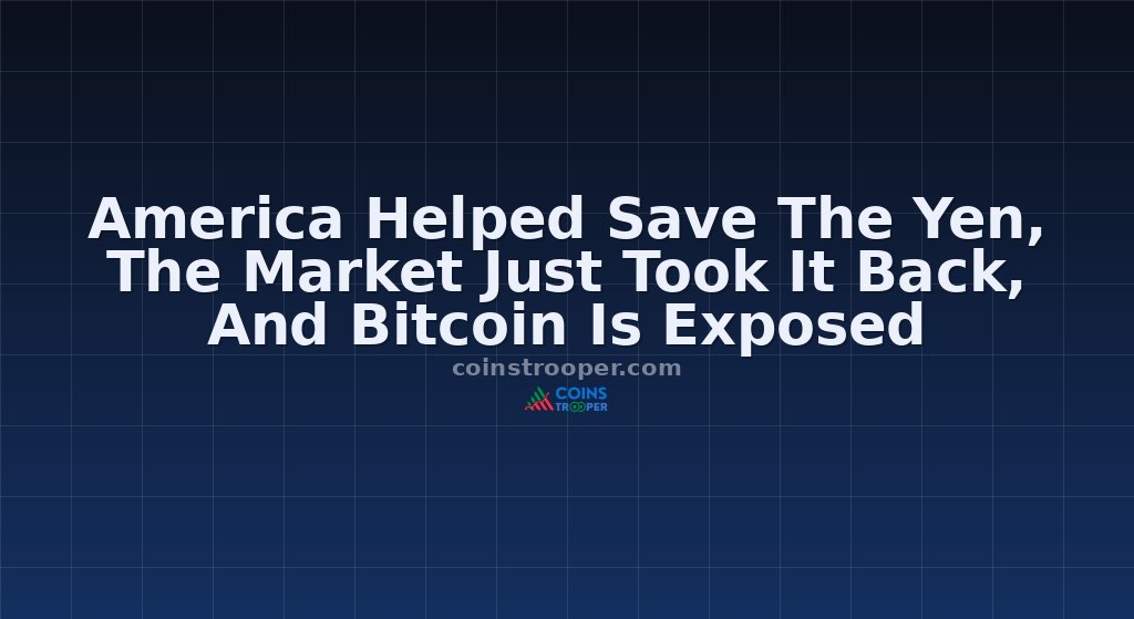 America Helped Save The Yen, The Market Just Took It Back, And Bitcoin Is Exposed