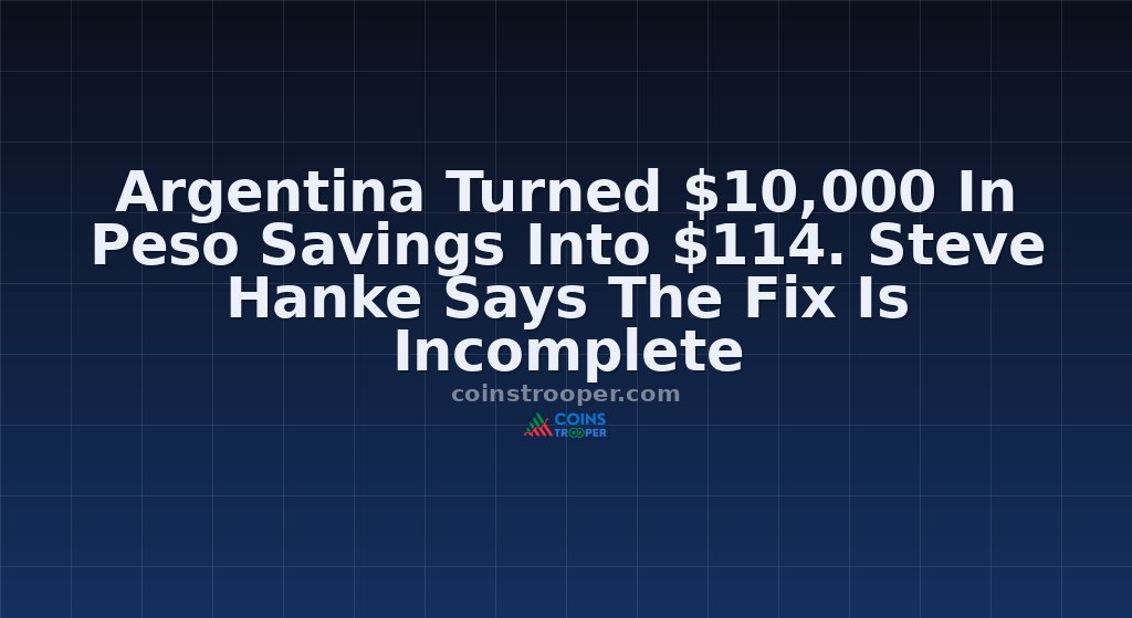 Argentina Turned $10,000 In Peso Savings Into $114. Steve Hanke Says The Fix Is Incomplete