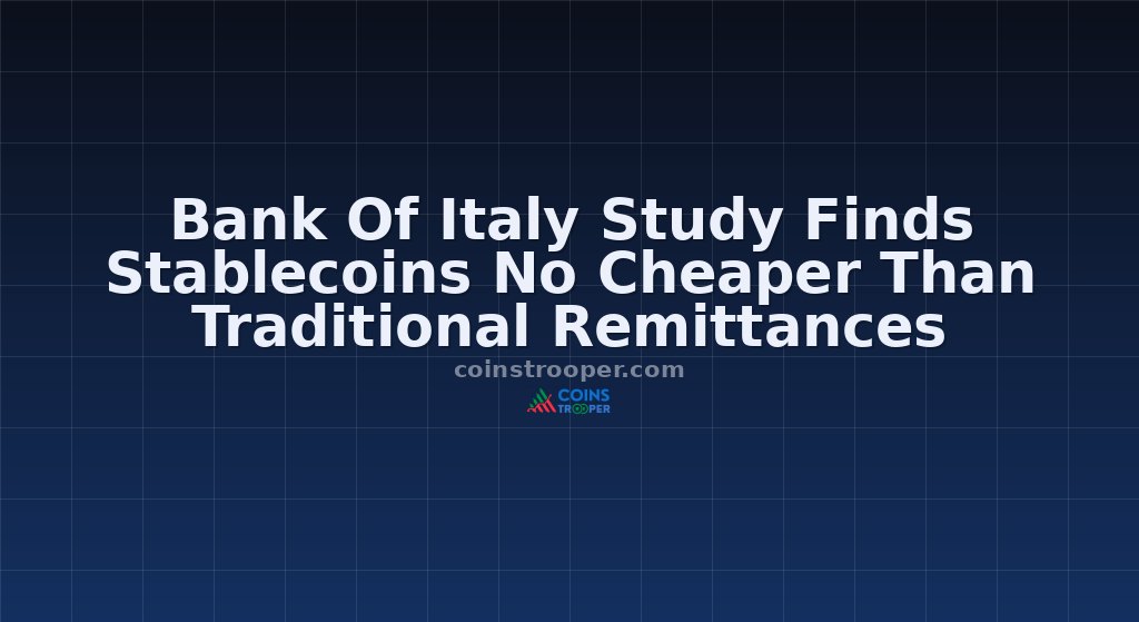 Bank Of Italy Study Finds Stablecoins No Cheaper Than Traditional Remittances