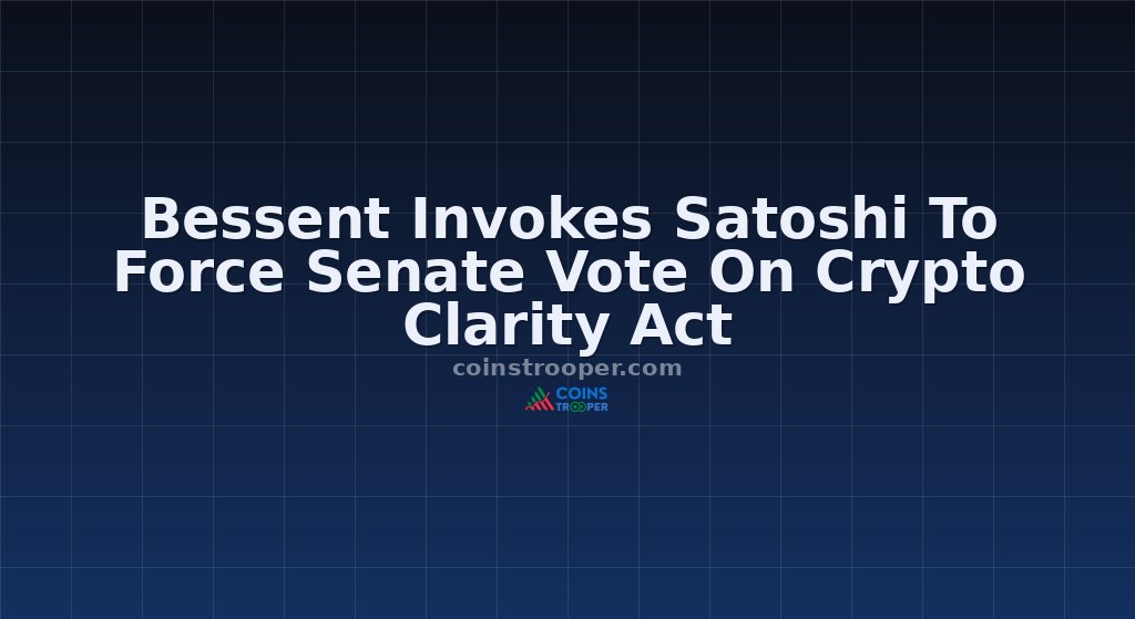 Bessent Invokes Satoshi To Force Senate Vote On Crypto Clarity Act