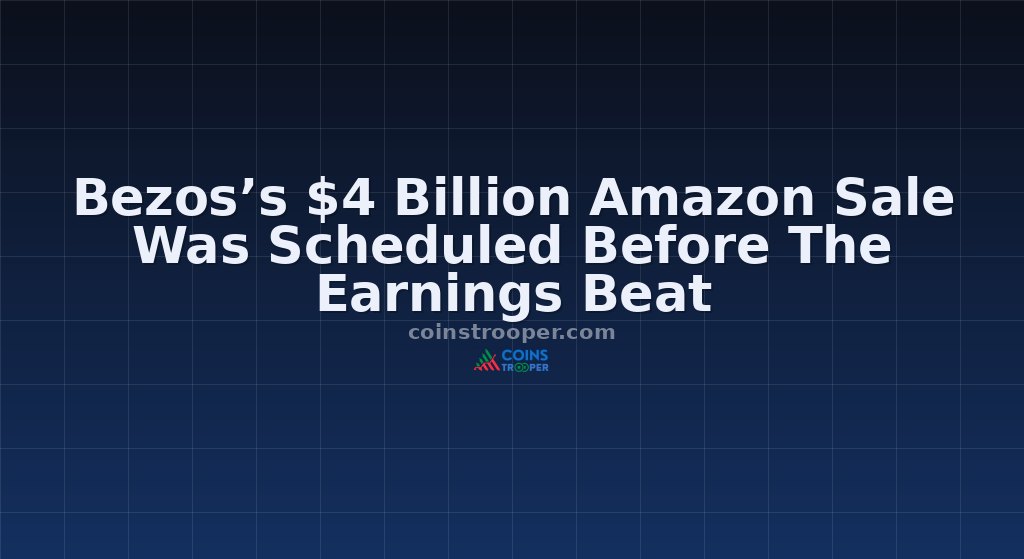 Bezos’s $4 Billion Amazon Sale Was Scheduled Before The Earnings Beat