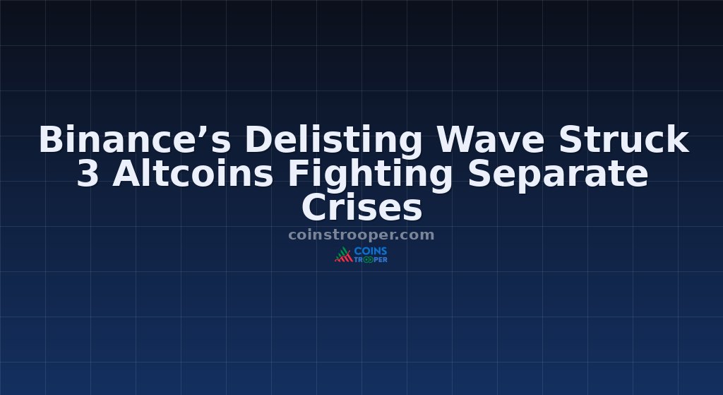 Binance’s Delisting Wave Struck 3 Altcoins Fighting Separate Crises
