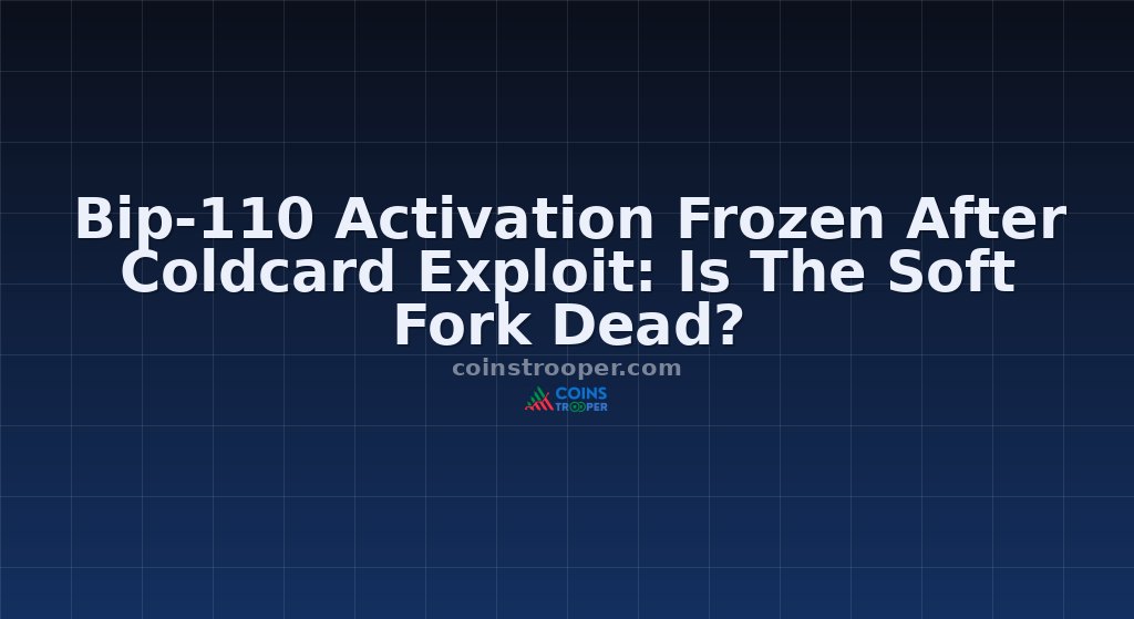 Bip-110 Activation Frozen After Coldcard Exploit: Is The Soft Fork Dead?