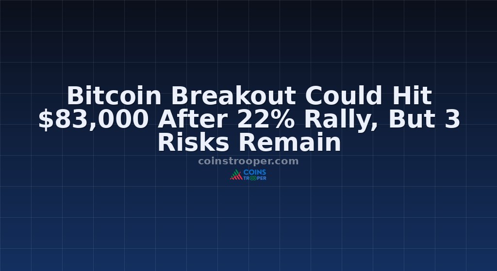 Bitcoin Breakout Could Hit $83,000 After 22% Rally, But 3 Risks Remain
