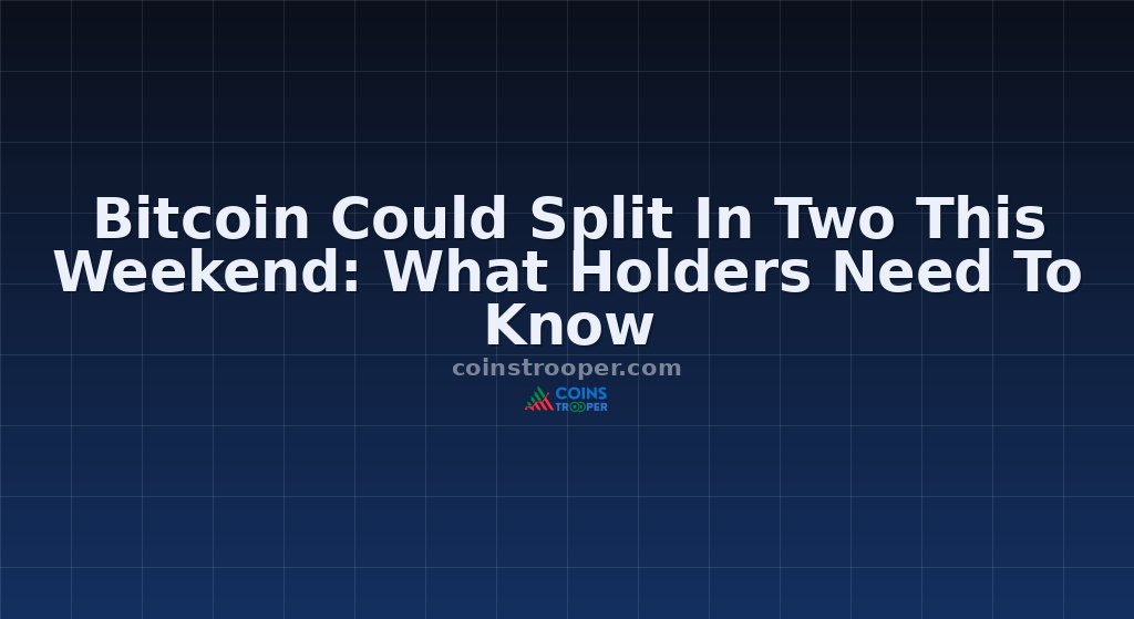 Bitcoin Could Split In Two This Weekend: What Holders Need To Know