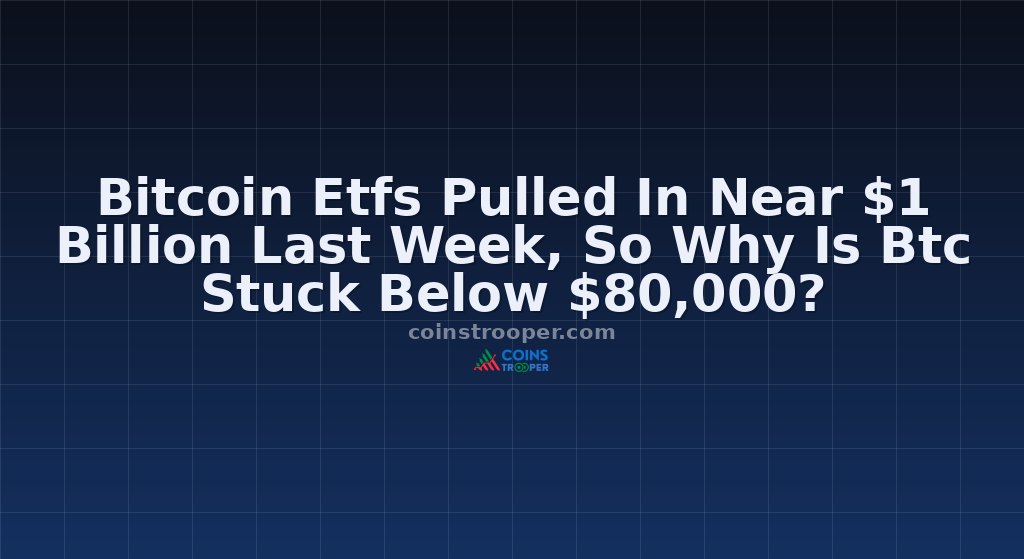 Bitcoin Etfs Pulled In Near $1 Billion Last Week, So Why Is Btc Stuck Below $80,000?