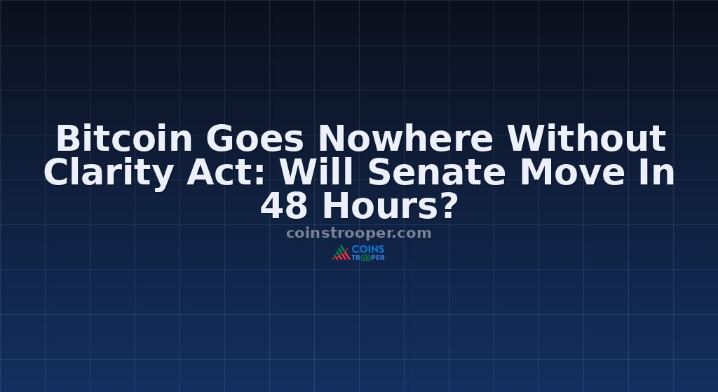 Bitcoin Goes Nowhere Without Clarity Act: Will Senate Move In 48 Hours?