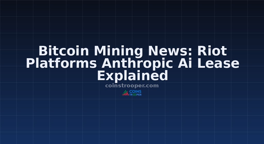 Bitcoin Mining News: Riot Platforms Anthropic Ai Lease Explained