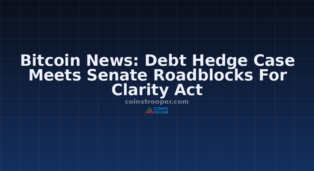 Bitcoin News: Debt Hedge Case Meets Senate Roadblocks For Clarity Act