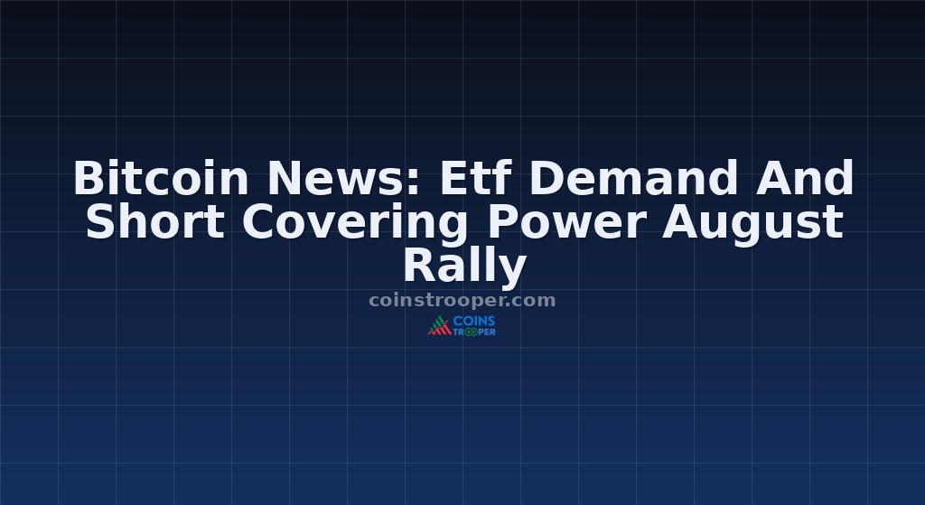 Bitcoin News: Etf Demand And Short Covering Power August Rally