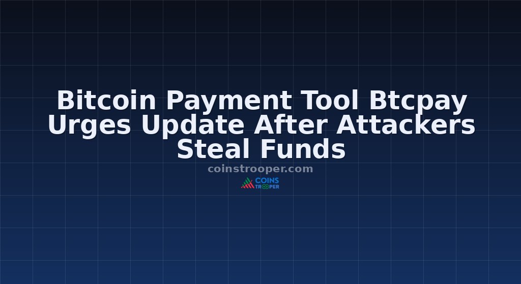 Bitcoin Payment Tool Btcpay Urges Update After Attackers Steal Funds