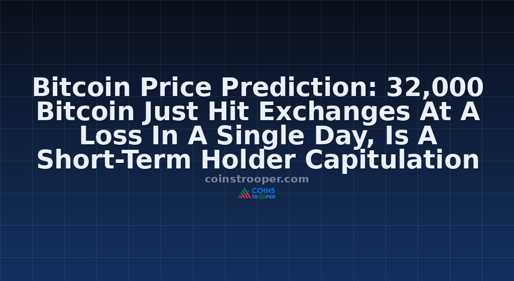 Bitcoin Price Prediction: 32,000 Bitcoin Just Hit Exchanges At A Loss In A Single Day, Is A Short-Term Holder Capitulation Signaling The Bottom?