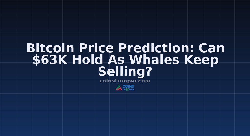 Bitcoin Price Prediction: Can $63K Hold As Whales Keep Selling?