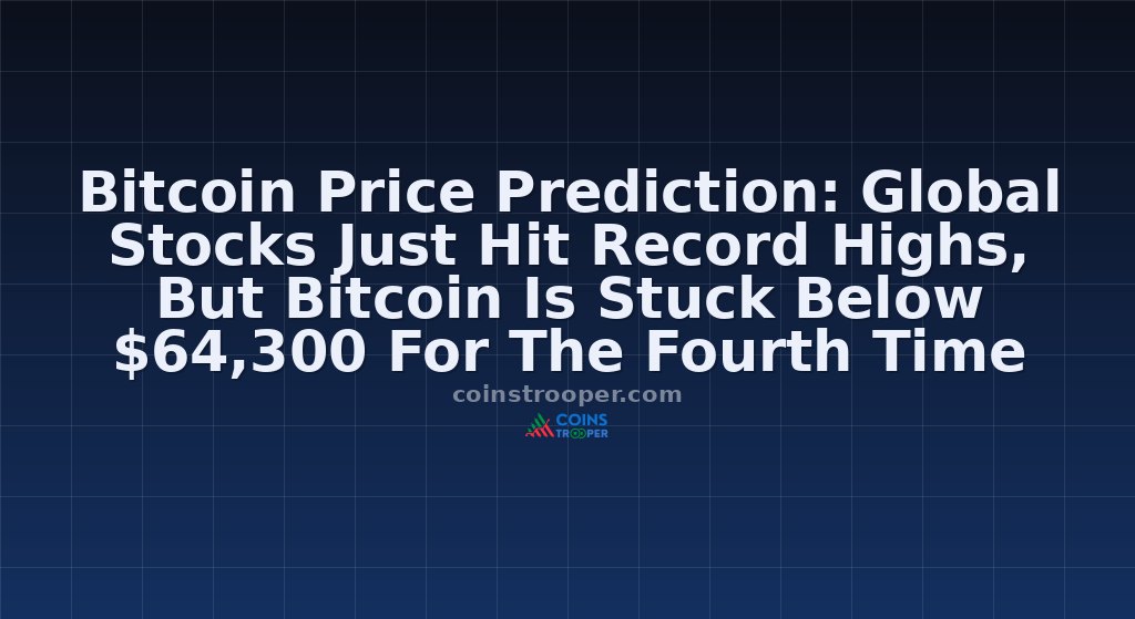 Bitcoin Price Prediction: Global Stocks Just Hit Record Highs, But Bitcoin Is Stuck Below $64,300 For The Fourth Time