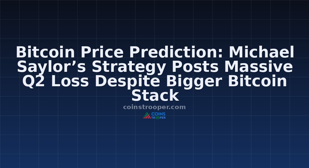 Bitcoin Price Prediction: Michael Saylor’s Strategy Posts Massive Q2 Loss Despite Bigger Bitcoin Stack