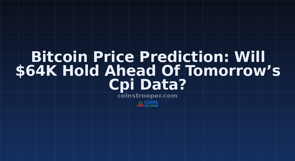 Bitcoin Price Prediction: Will $64K Hold Ahead Of Tomorrow’s Cpi Data?