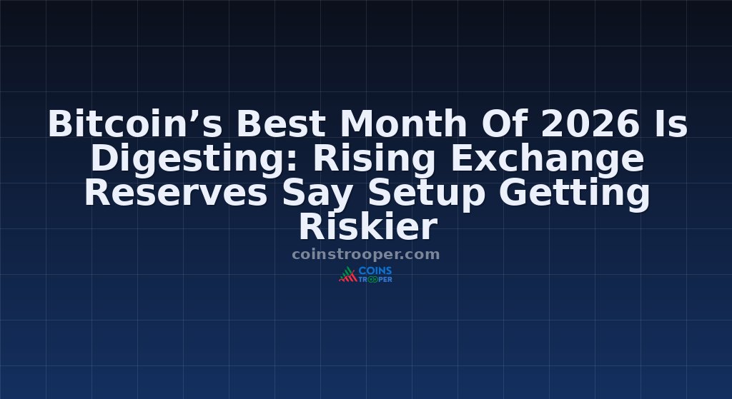 Bitcoin’s Best Month Of 2026 Is Digesting: Rising Exchange Reserves Say Setup Getting Riskier