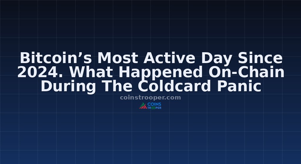 Bitcoin’s Most Active Day Since 2024. What Happened On-Chain During The Coldcard Panic