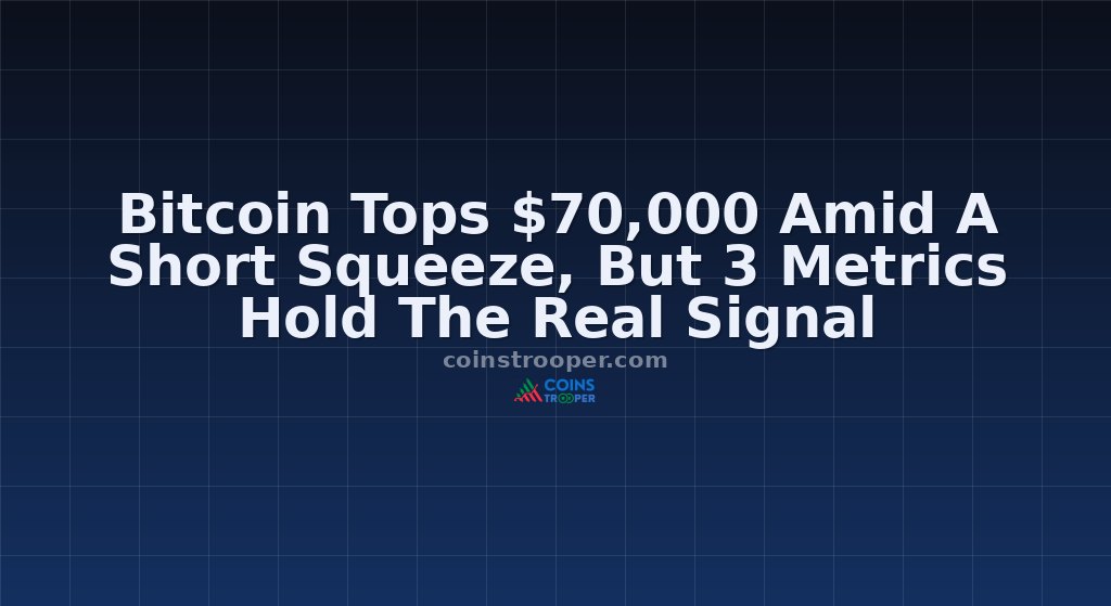 Bitcoin Tops $70,000 Amid A Short Squeeze, But 3 Metrics Hold The Real Signal