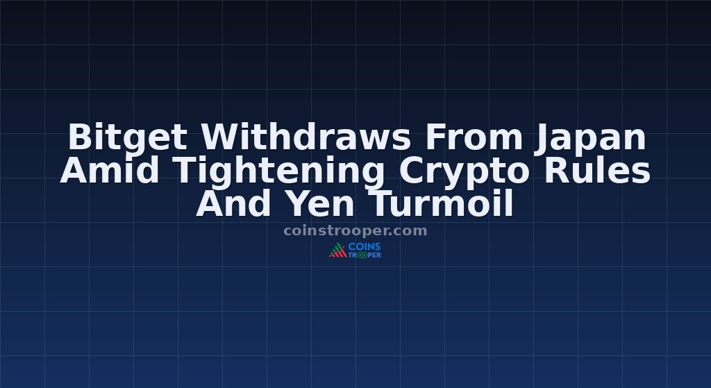 Bitget Withdraws From Japan Amid Tightening Crypto Rules And Yen Turmoil