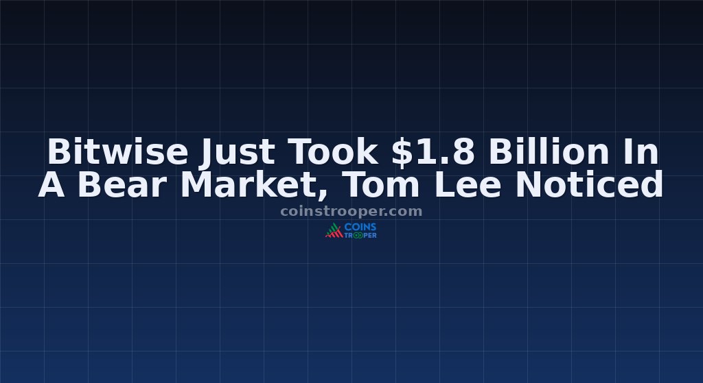 Bitwise Just Took $1.8 Billion In A Bear Market, Tom Lee Noticed