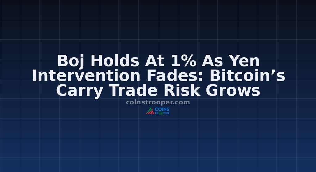 Boj Holds At 1% As Yen Intervention Fades: Bitcoin’s Carry Trade Risk Grows