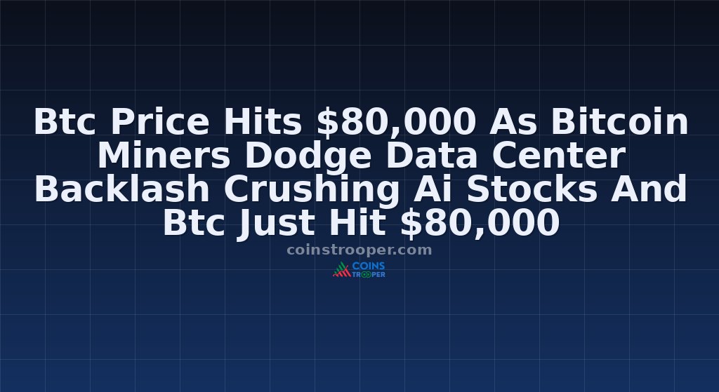 Btc Price Hits $80,000 As Bitcoin Miners Dodge Data Center Backlash Crushing Ai Stocks And Btc Just Hit $80,000
