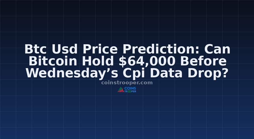 Btc Usd Price Prediction: Can Bitcoin Hold $64,000 Before Wednesday’s Cpi Data Drop?