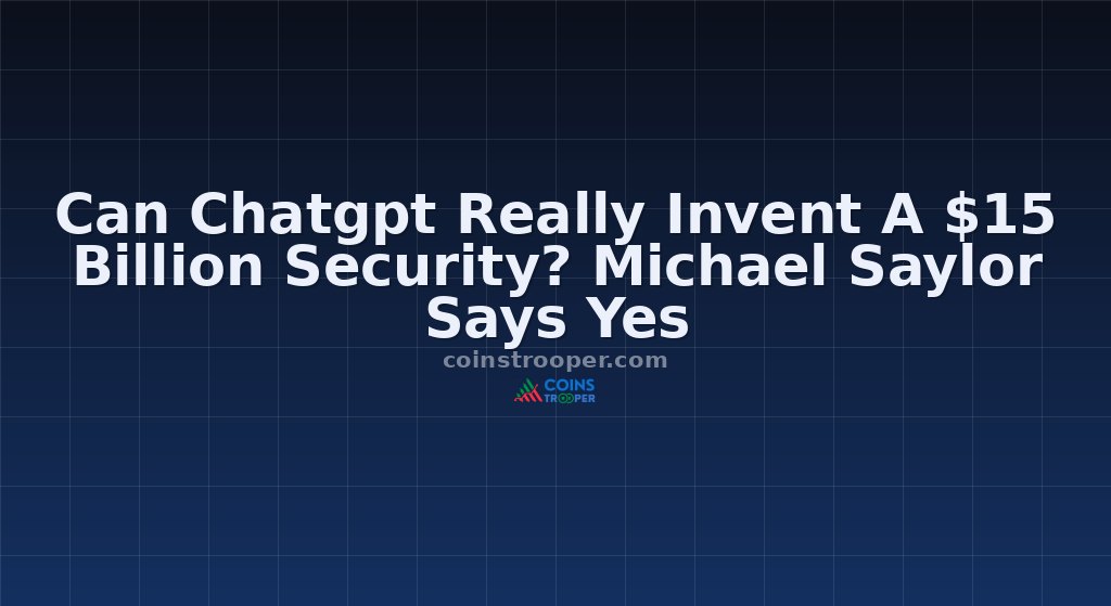 Can Chatgpt Really Invent A $15 Billion Security? Michael Saylor Says Yes