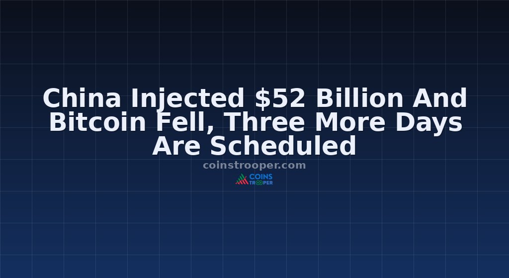 China Injected $52 Billion And Bitcoin Fell, Three More Days Are Scheduled