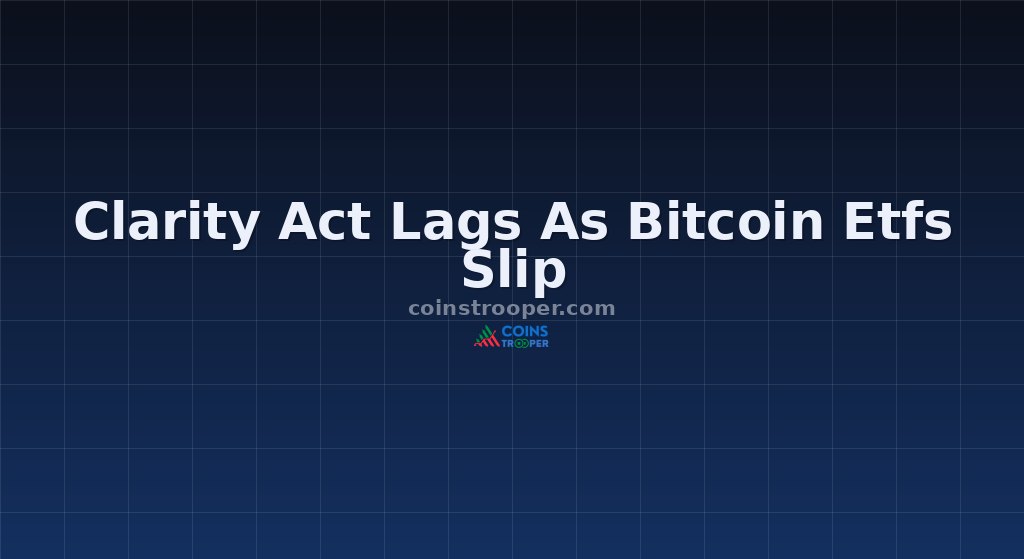 Clarity Act Lags As Bitcoin Etfs Slip