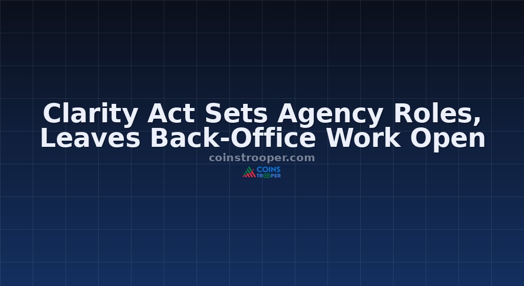 Clarity Act Sets Agency Roles, Leaves Back-Office Work Open