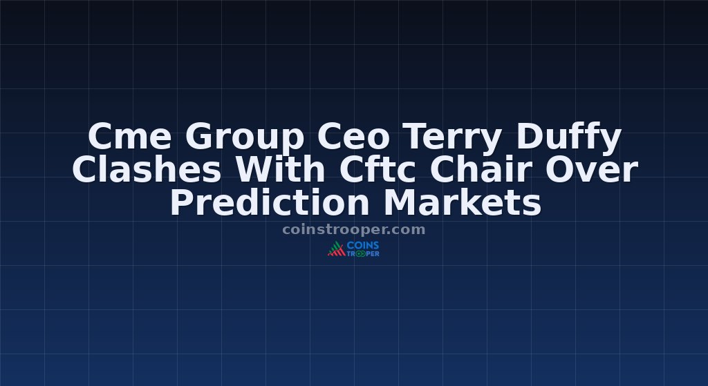 Cme Group Ceo Terry Duffy Clashes With Cftc Chair Over Prediction Markets