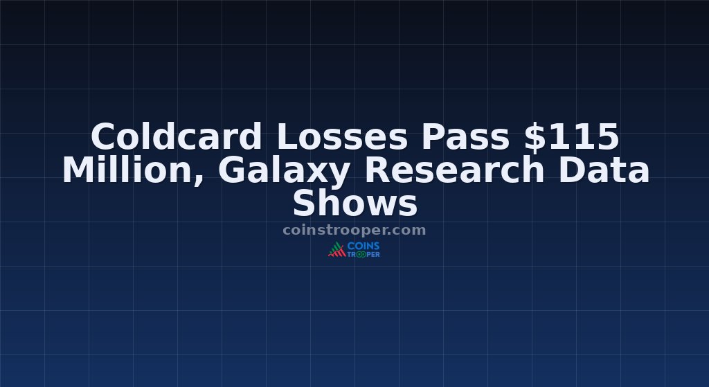 Coldcard Losses Pass $115 Million, Galaxy Research Data Shows