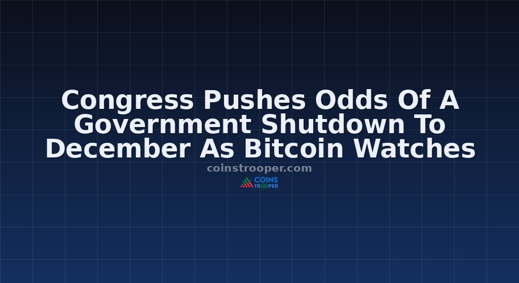 Congress Pushes Odds Of A Government Shutdown To December As Bitcoin Watches