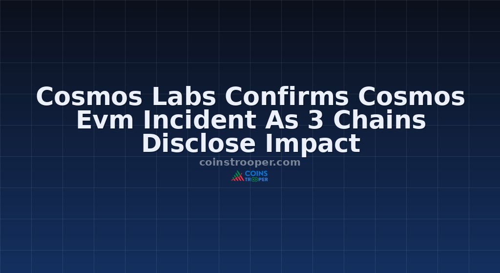 Cosmos Labs Confirms Cosmos Evm Incident As 3 Chains Disclose Impact