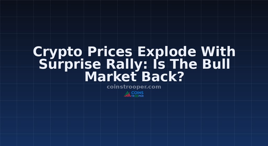 Crypto Prices Explode With Surprise Rally: Is The Bull Market Back? 