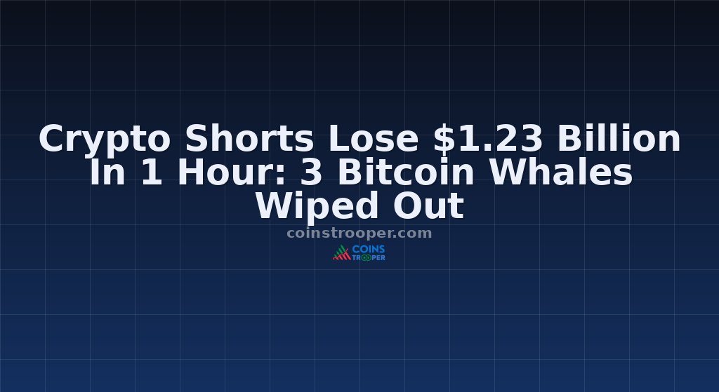 Crypto Shorts Lose $1.23 Billion In 1 Hour: 3 Bitcoin Whales Wiped Out