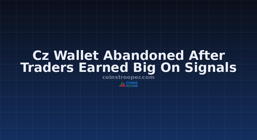 Cz Wallet Abandoned After Traders Earned Big On Signals