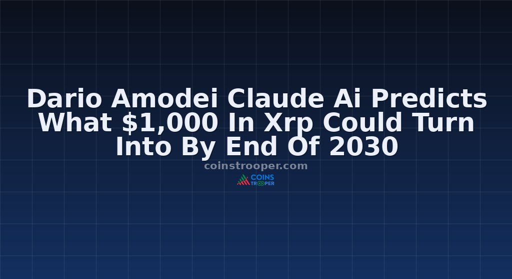 Dario Amodei Claude Ai Predicts What $1,000 In Xrp Could Turn Into By End Of 2030