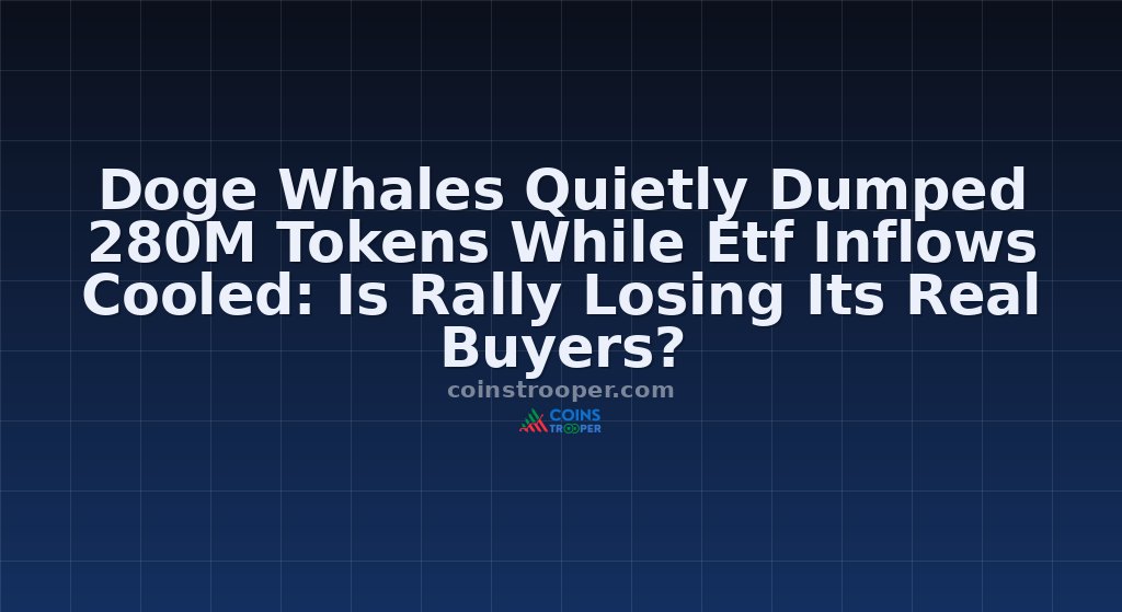 Doge Whales Quietly Dumped 280M Tokens While Etf Inflows Cooled: Is Rally Losing Its Real Buyers?