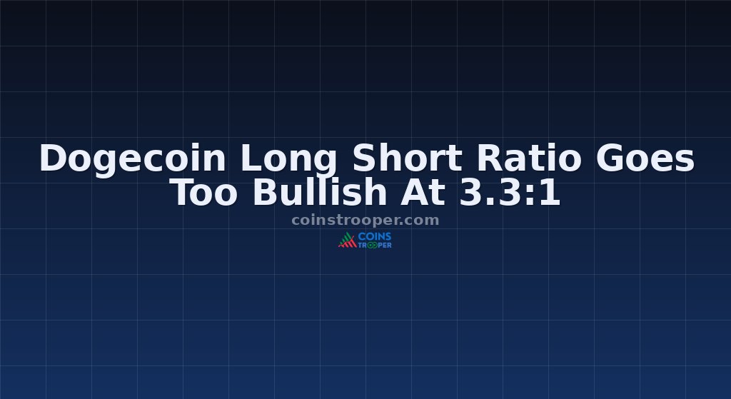 Dogecoin Long Short Ratio Goes Too Bullish At 3.3:1